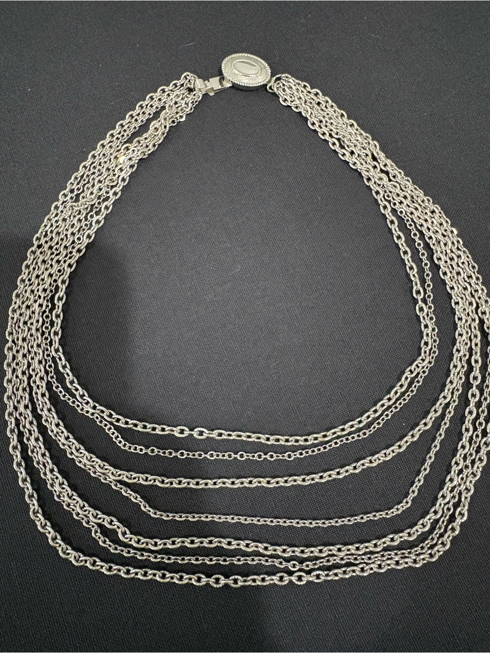 1972 Avon Multi-Strand Convertible Silver Chain Necklace and Bracelet